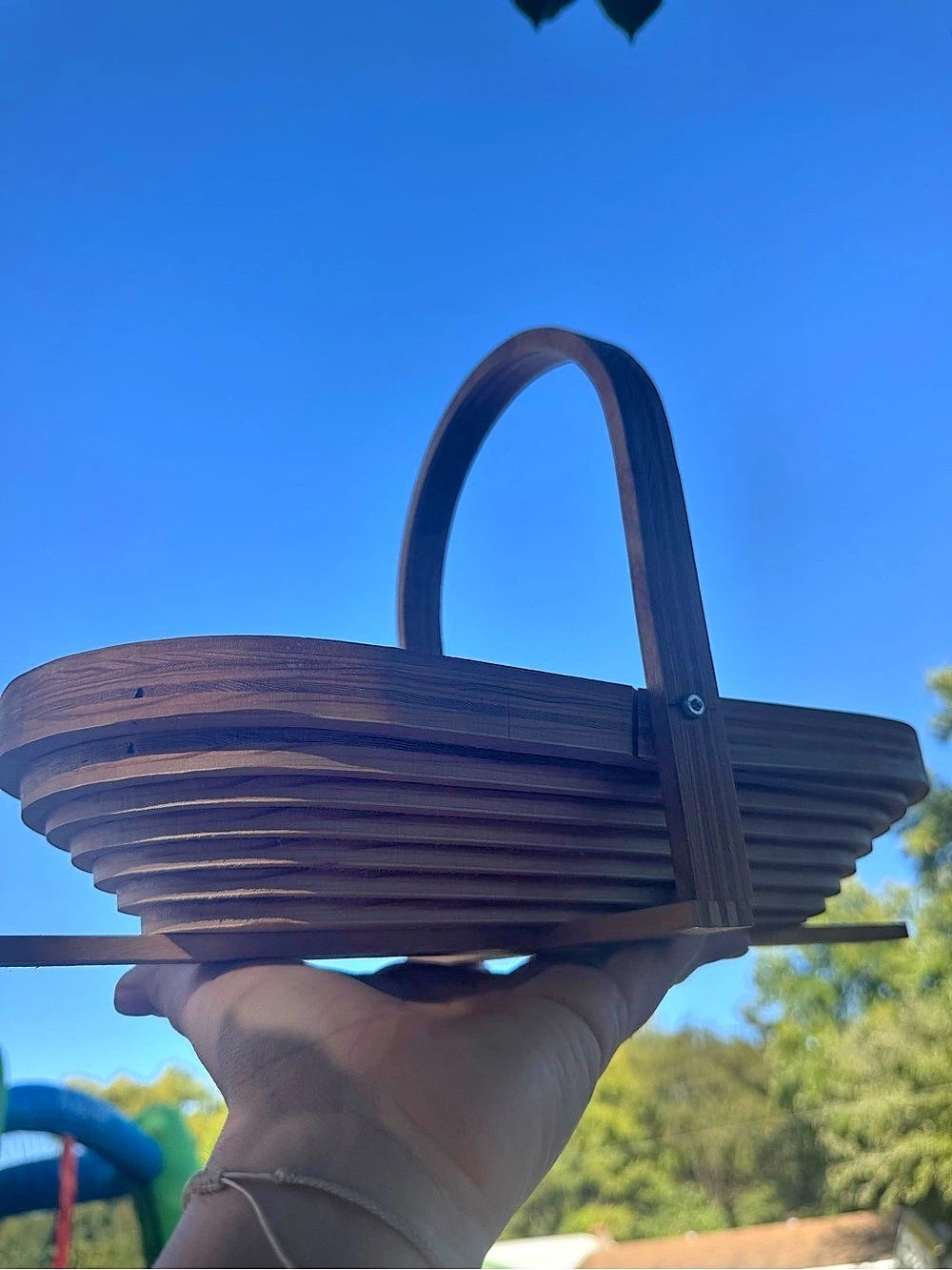 Vintage Wooden collapsible basket